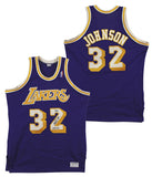 Lakers Magic Johnson "HOF 02" Signed Purple MacGregor Sand-Knit Jersey BAS Wit