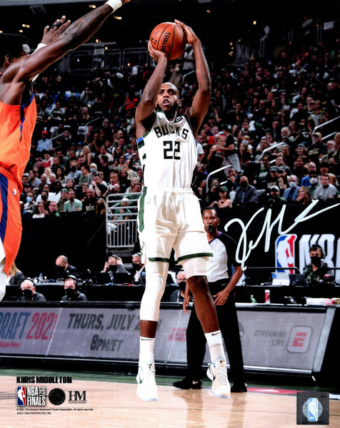 Milw Bucks 2021 NBA Champ KHRIS MIDDLETON Signed 8x10 Photo #1 AUTO