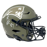Rob Gronkowski Julian Edelman Patriots Dual Signed Salute SpeedFlex Helmet JSA