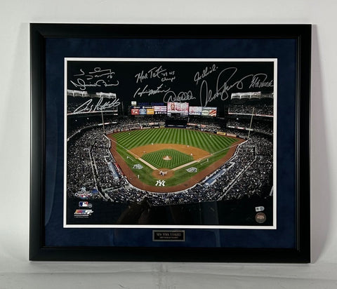 New York Yankees 2009 World Champions Autographed Stadium Photo Steiner LOA/COA