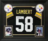 Jack Lambert "HOF 90" Authentic Signed Black Pro Style Framed Jersey BAS Witness
