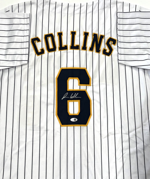 ISAAC COLLINS Brewers Outfielder Signed Custom Replica Pinstripe Jersey AUTO JSA