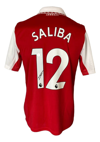 William Saliba Signed Arsenal FC Red Adidas Large Soccer Jersey BAS