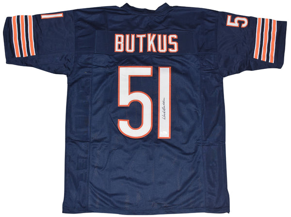 DICK BUTKUS AUTOGRAPHED CHICAGO BEARS #51 NAVY JERSEY JSA