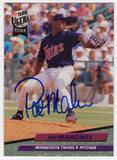 Pat (Patrick) Mahomes Sr. Signed Twins 1992 Fleer Ultra Rookie Card #398 -SS COA