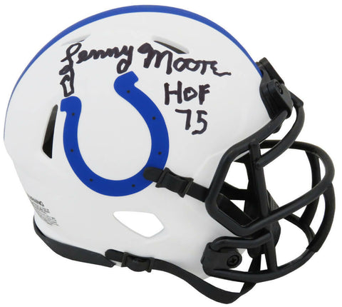 Lenny Moore Signed Colts Lunar Eclipse Riddell Mini Helmet w/HOF'75 - (SS COA)