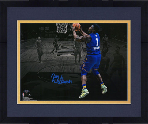 FRMD Zion Williamson Pelicans Signed 11x14 2021 NBA ASG Spotlight Photo