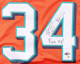 Ricky Williams Signed Dolphins Inscribed Phins Up Jersey (JSA) Pro Bowl RB 2002