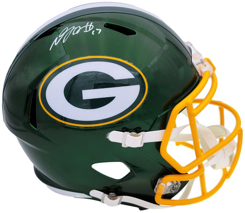 DAVANTE ADAMS AUTOGRAPHED PACKERS FLASH GREEN FULL SIZE HELMET BECKETT QR 201212