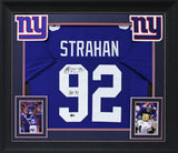 Michael Strahan "HOF 14" Signed Blue Pro Style Framed Jersey BAS Witnessed 2