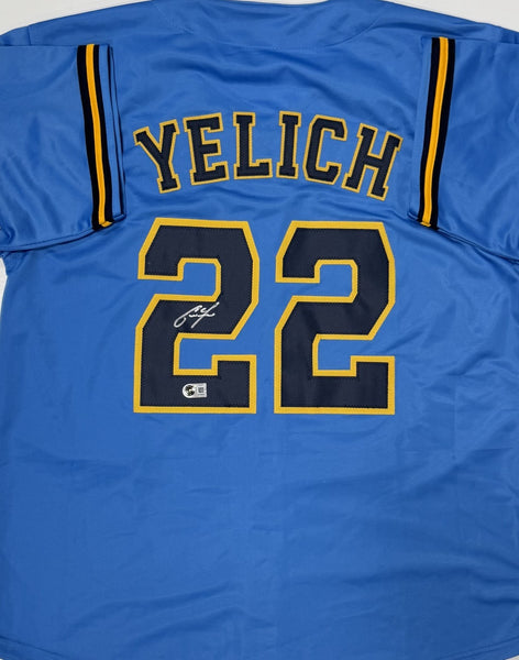 CHRISTIAN YELICH Signed Custom Replica Alternate Brewers Jersey AUTO - BAS