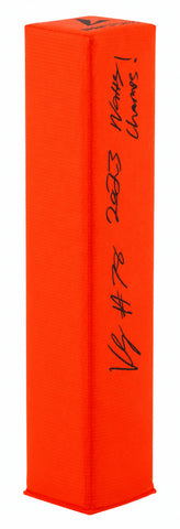 Kenneth Grant Signed BSN Orange Football Endzone Pylon w/2023 Champs - (SS COA)