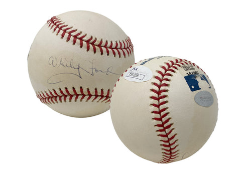 Whitey Ford Autographed Official MLB Baseball (Selig) Mounted Memories/JSA