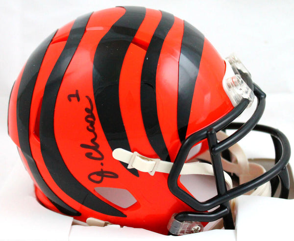 Ja'Marr Chase Autographed Cincinnati Bengals Speed Mini Helmet - Beckett W Holo