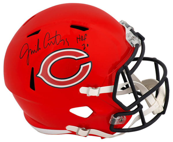 Jim Covert Signed Bears FLASH Riddell Full Size Replica Helmet w/HOF - (SS COA)