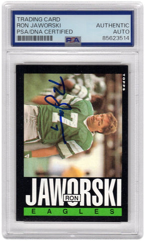 Ron Jaworski Signed Philadelphia Eagles 1985 Topps Football Card #132 -(PSA/DNA)