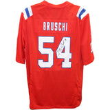 Tedy Bruschi Autographed New England Patriots Red Nike Jersey Beckett 44671