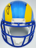 AARON DONALD AUTOGRAPHED RAMS BLUE SPEED MINI HELMET BECKETT WITNESS 224833