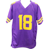 Justin Jefferson Autographed Pro Style Sz XL Purple Jersey Beckett Witness 57920