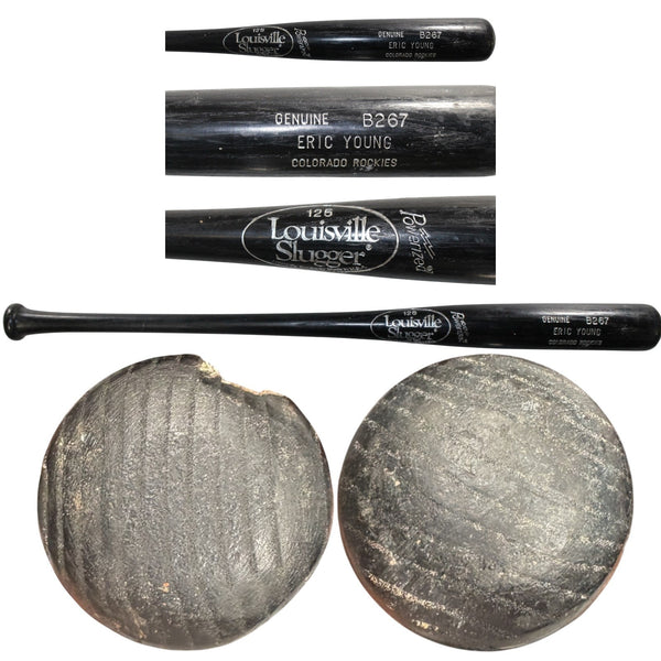 Eric Young Colorado Rockies Game Used Black Louisville Slugger Bat 57287