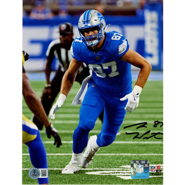 Sam LaPorta Autographed/Signed Detroit Lions 8x10 Photo Beckett Witness 49680