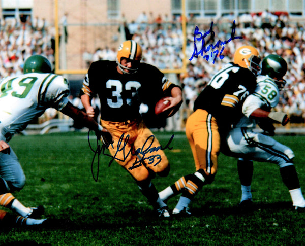 Packers BOB SKORONSKI (d) & JIM GRABOWSKI Dual Signed 8x10 Photo AUTO - SB I II