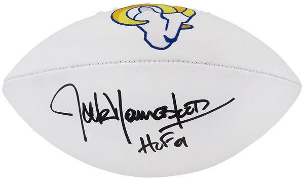 Jack Youngblood Signed LA Rams Wilson White Logo Football w/HF'01 (SCHWARTZ COA)