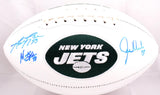 Sack Exchange Autographed New York Jets Logo Football - JSA W *Blue *Back