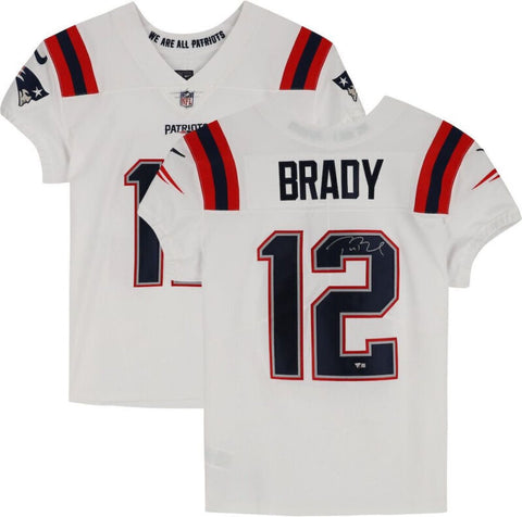 Tom Brady Autographed Patriots Nike Elite Color Rush White Jersey Fanatics
