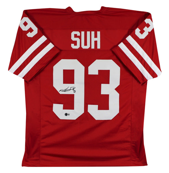 Nebraska Ndamukong Suh Authentic Signed Red Pro Style Jersey BAS Witnessed