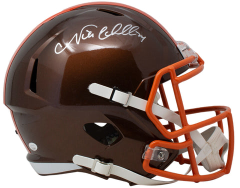 Nick Chubb Signed Cleveland Browns Full Size Speed Replica Flash Helmet JSA ITP