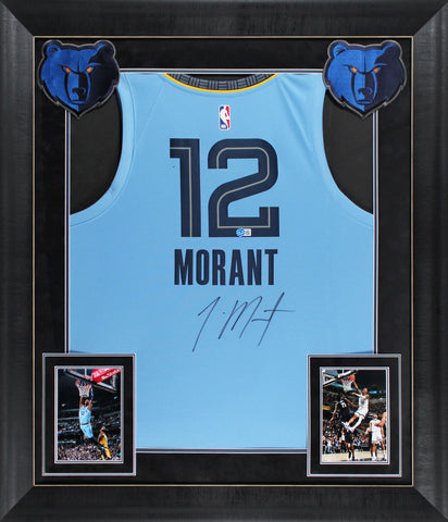 Grizzlies Ja Morant Authentic Signed Light Blue Nike Swingman Framed Jersey BAS
