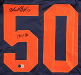 Mike Singletary Chicago Signed Navy Blue Football Jersey HOF 98 Inscribed BAS