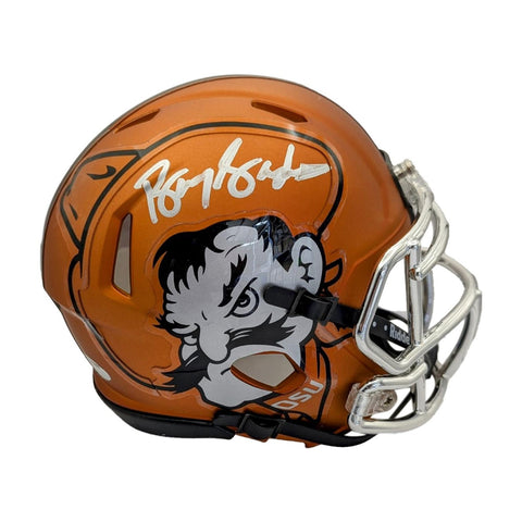 Barry Sanders Autographed Oklahoma State Pistol Pete Chrome Mini Helmet