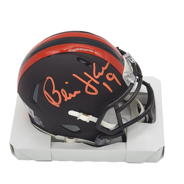Bernie Kosar Signed Cleveland Browns Black ALT Mini Helmet Beckett Witnessed