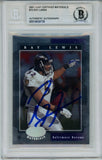Ray Lewis Autographed 2001 Leaf Certified #72 Slabbed Trading Card Beckett 53496
