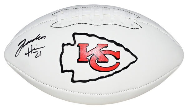 JADEN HICKS AUTOGRAPHED KANSAS CITY CHIEFS WHITE LOGO FOOTBALL BECKETT