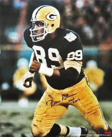 Dave Robinson Signed Green Bay Packers Action 16x20 Photo w/HOF 2013 - (SS COA)