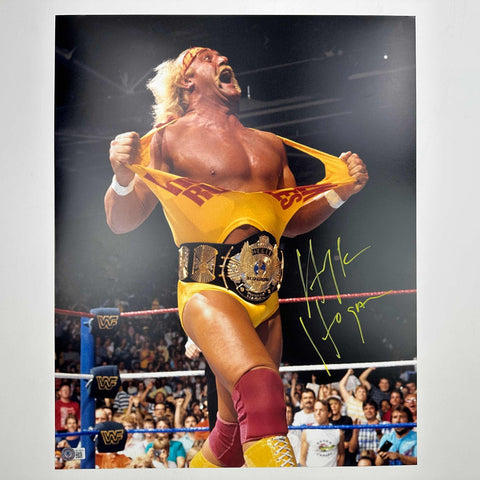 Autographed/Signed Hulk Hogan 16x20 WWE WWF Hulkamania Photo Beckett BAS COA #10