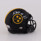 Gunner Olszewski Signed Steeler Eclipse Speed Mini Helmet "Here we Go" (Beckett)