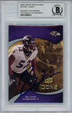 Ray Lewis Autographed 2009 Upper Deck Icon #73 Trading Card Beckett Slab 35225
