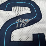 Framed Autographed Ty Jerome 35x39 Memphis White Basketball Jersey BAS COA