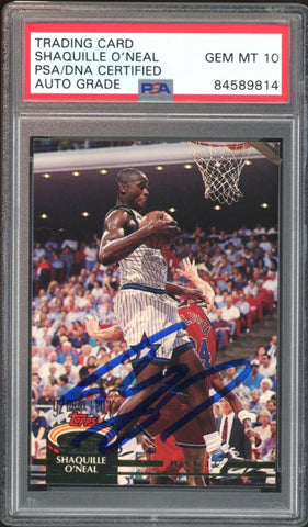 1992 Topps Stadium Club #247 Shaquille O'Neal RC Rookie PSA/DNA Auto GEM MINT 10