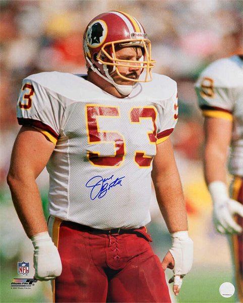 Jeff Bostic Signed Redskins White Jersey 16x20 Photo - (SCHWARTZ SPORTS COA)