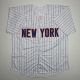 Autographed/Signed Todd Hundley New York Pinstripe Baseball Jersey JSA COA