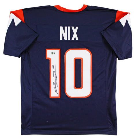 Bo Nix Authentic Signed Navy Pro Style Jersey Autographed BAS Witnessed