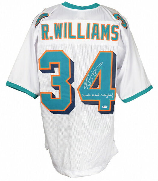 Ricky Williams Signed Dolphins Jersey Inscribed Smoke Weed Everyday /Beckett COA