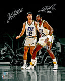 JOHN STOCKTON & KARL MALONE AUTOGRAPHED 16X20 PHOTO JAZZ BECKETT 235776