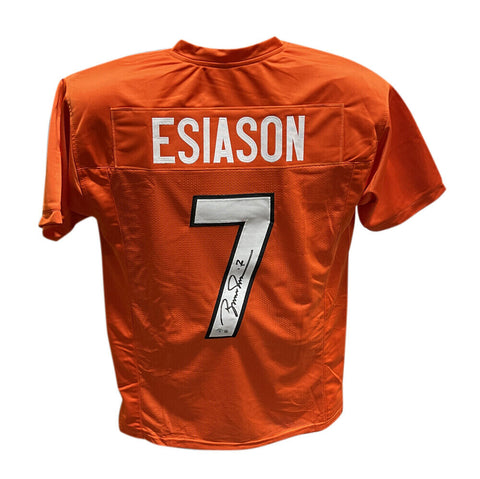 Boomer Esiason Autographed/Signed Pro Style Orange Jersey Beckett 40424