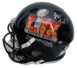 Josh Sweat Signed Full Size Replica SB LIX Champs Helmet Eagles Beckett 195549